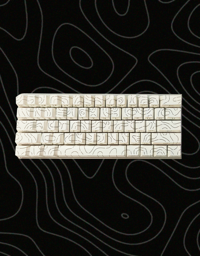 Set de 97 Keycaps Topográficos de líneas traslúcidos
